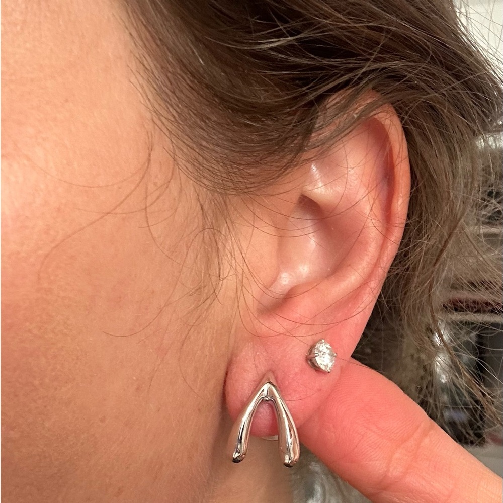 Gorgeous Silver Wishbone Earrings